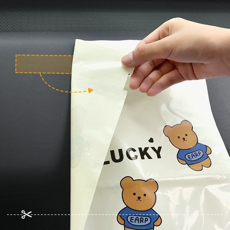 Non-Marking Bear Car Garbage Bag Adhesive Car Trash Can Foldable Car Interior Storage - Image 4